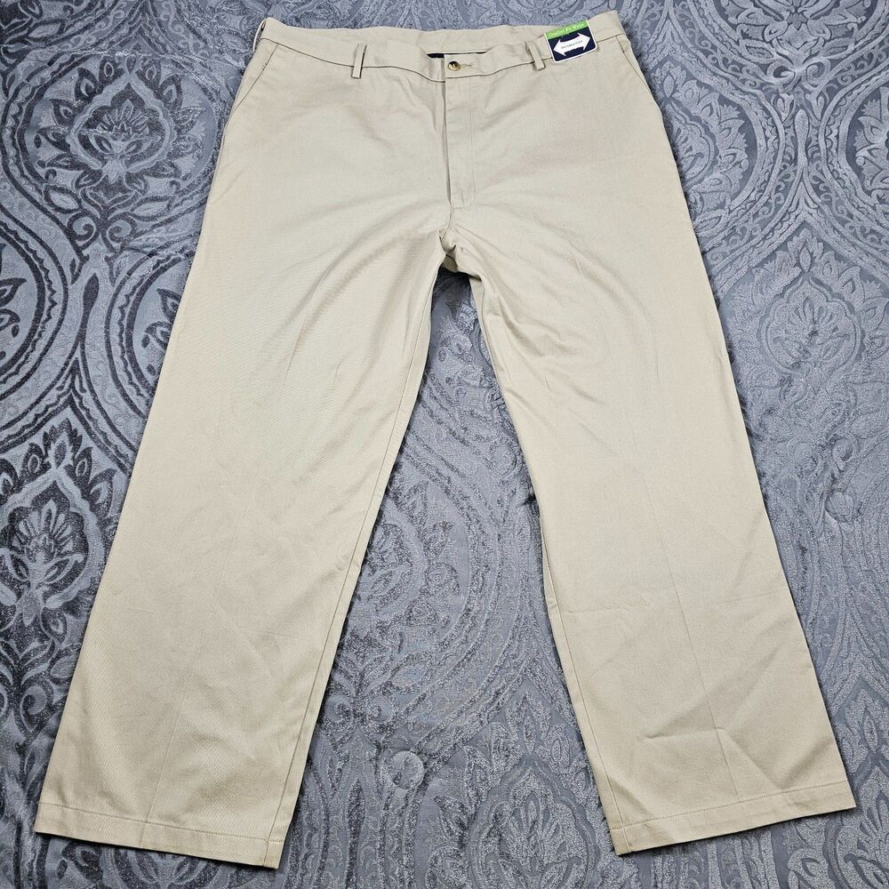 Wrangler Pants Mens 42x30 Khaki No Iron Flat Front Classic Comfort Fit 67NI4LK